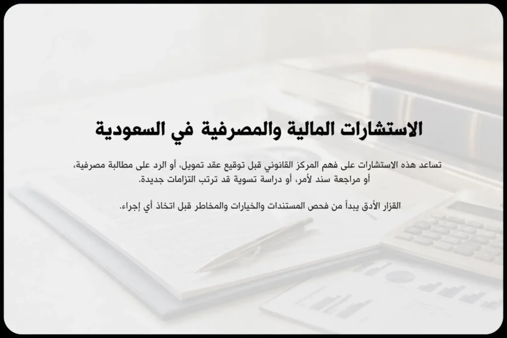 الاستشارات المالية والمصرفية