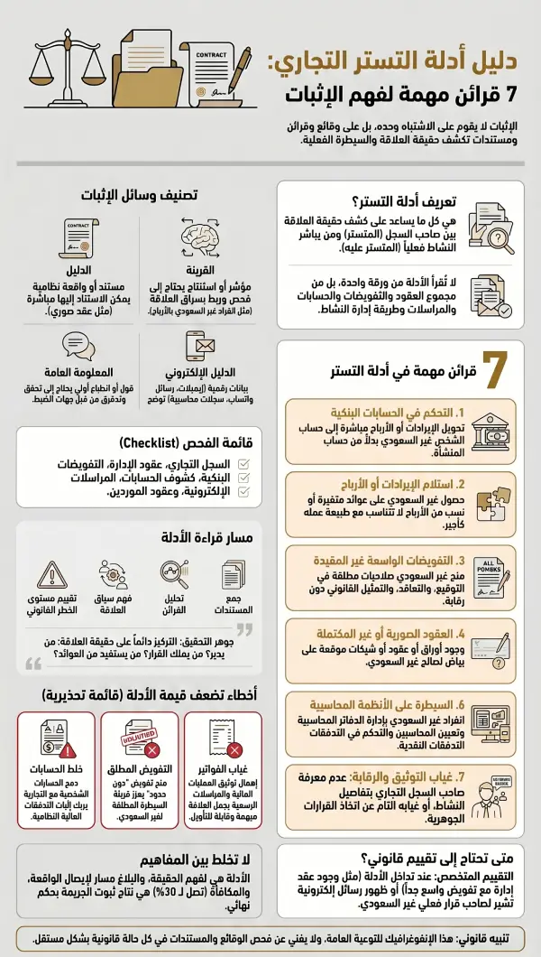 إنفوغرافيك دليل أدلة التستر التجاري