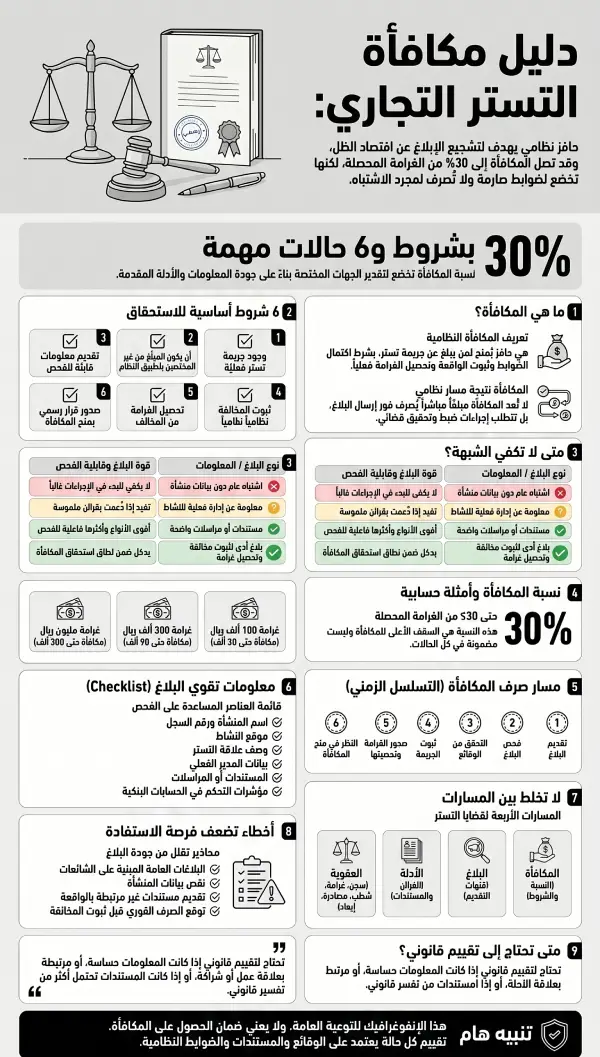 إنفوغرافيك دليل مكافأة التستر التجاري