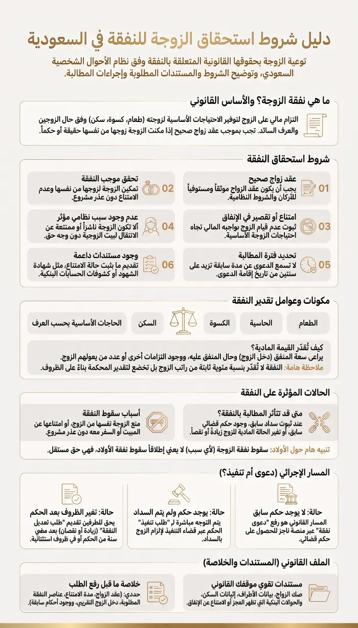 شروط استحقاق الزوجة للنفقة في السعودية