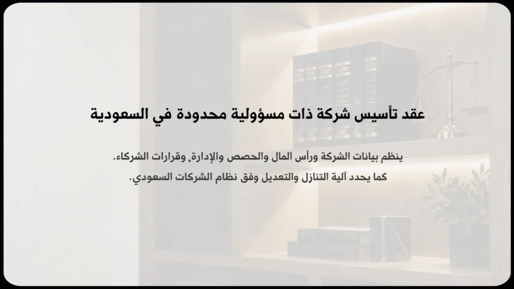 عقد تأسيس شركة في السعودية