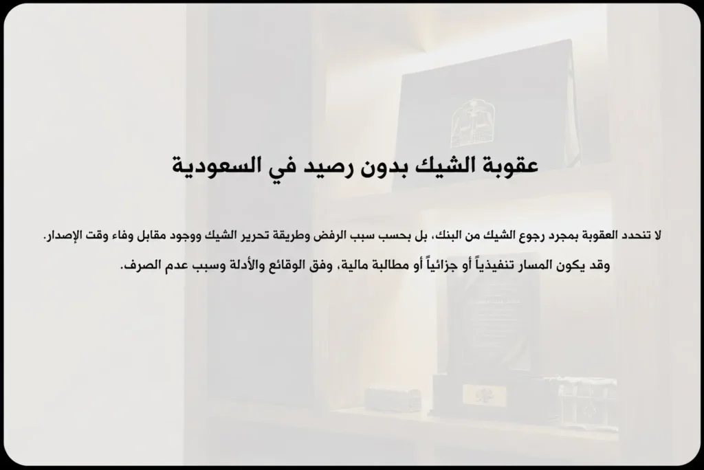 عقوبة الشيك بدون رصيد