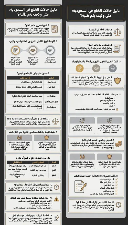 إنفوغرافيك دليل حالات الخلع في السعودية متى وكيف يتم طلبه