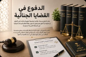 الدفوع في القضايا الجنائية بالسعودية لمراجعة سلامة الإجراءات ومناقشة أركان الاتهام
