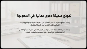 نموذج صحيفة دعوى عمالية في السعودية لتحديد الطلبات والمستندات وبيانات العامل وصاحب العمل