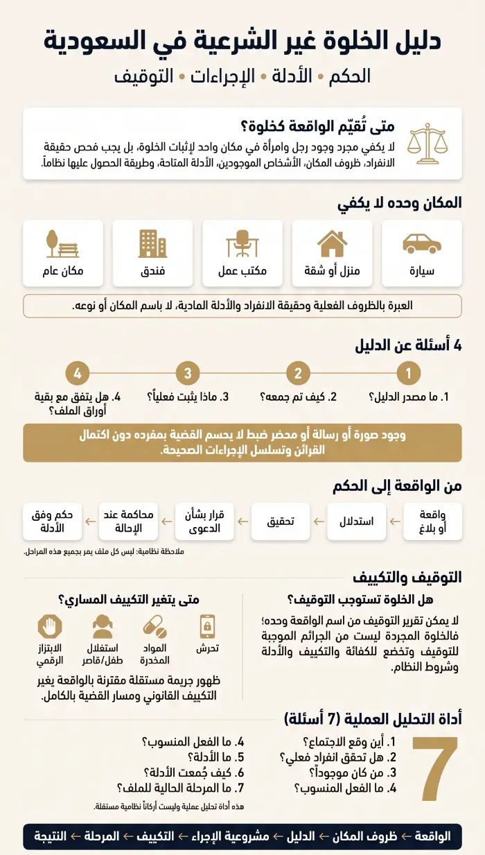 إنفوغرافيك الخلوة غير الشرعية في السعودية والحكم والإجراءات