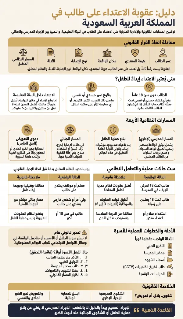 دليل عقوبة ضرب الطالب في السعودية